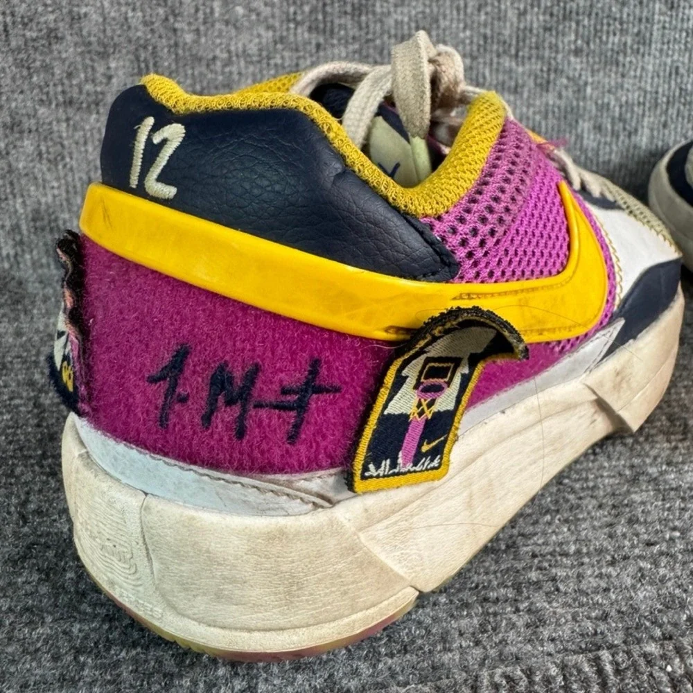 Nike Ja 1 Midnight Series Camp Ja Basketball Shoes Multi-Color Purple Yellow 8.5